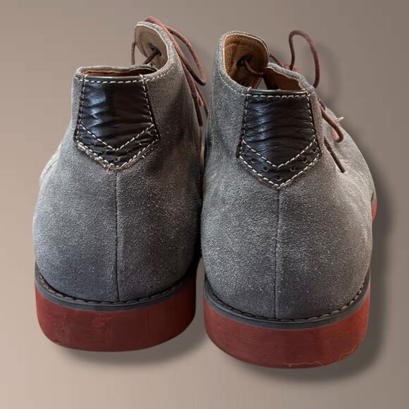 Men\'s SIze 10.5M JOHNSTON & MURPHY Gray Oiled Suede \